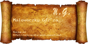 Maloveczky Géza névjegykártya